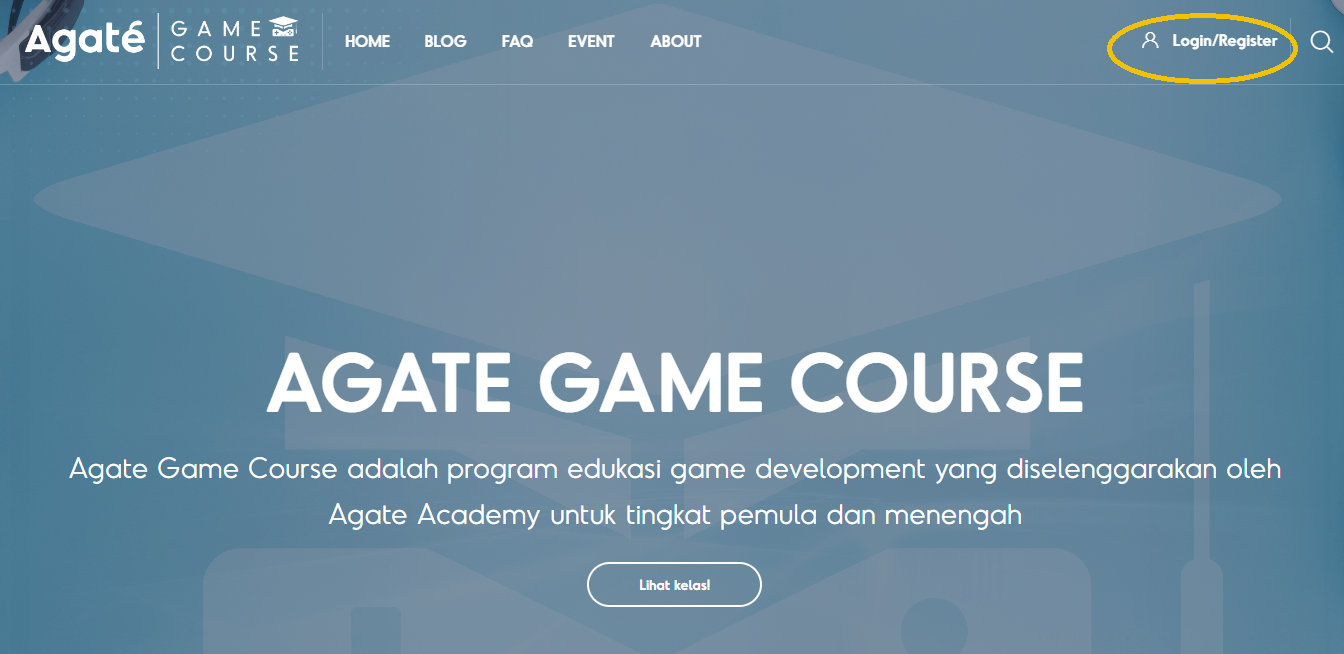 this is a screen-captured image of agate game course website front page